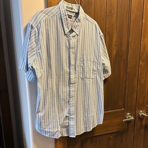 St. John's Bay Blue and White Casual Button Down Shirt